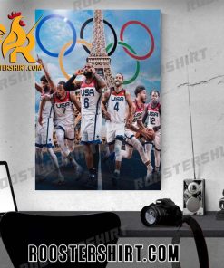 Quality Basketball Team USA Lineup For The Olympics Paris 2024 Poster Canvas