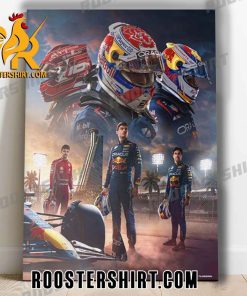 Quality Max Verstappen And Sergio Perez And Charles Leclerc Saudi Arabian GP 2024 Poster Canvas