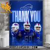 Thank You Jordan Poyer And Mitch Morse And Siran Neal Best Player Buffalo Bills Poster Canvas